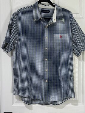 U.S. Polo Assn. Blue and yellow Gingham Short-Sleeve Button-Down Shirt